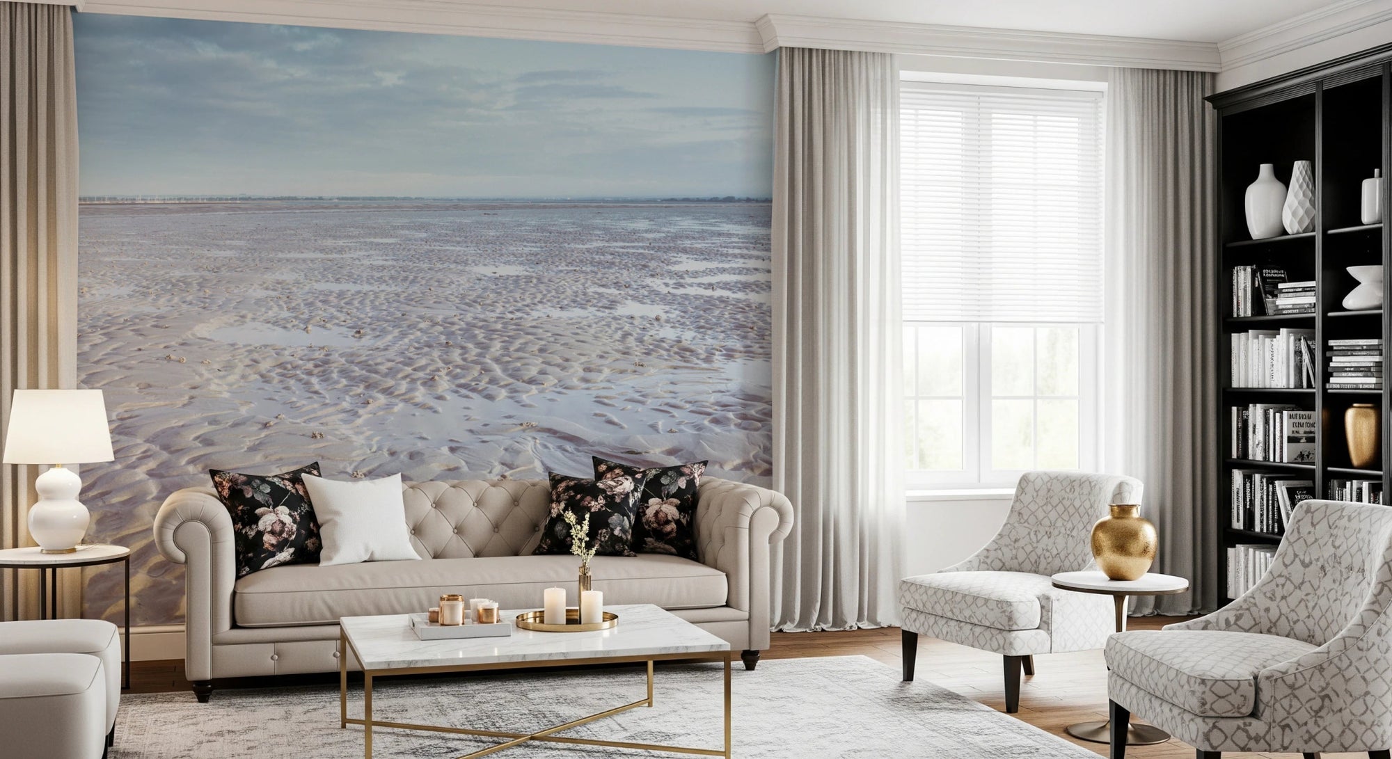 Shoreline Serenity Wall Mural with calm beach tones, GD8200