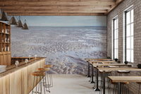 Light beach wall mural for office feature wall, GD8200