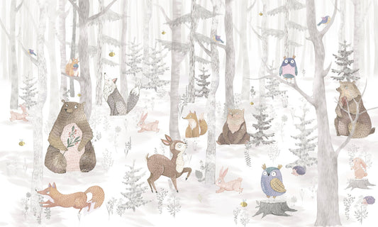 Watercolor Kids Animal Wallpaper Murals