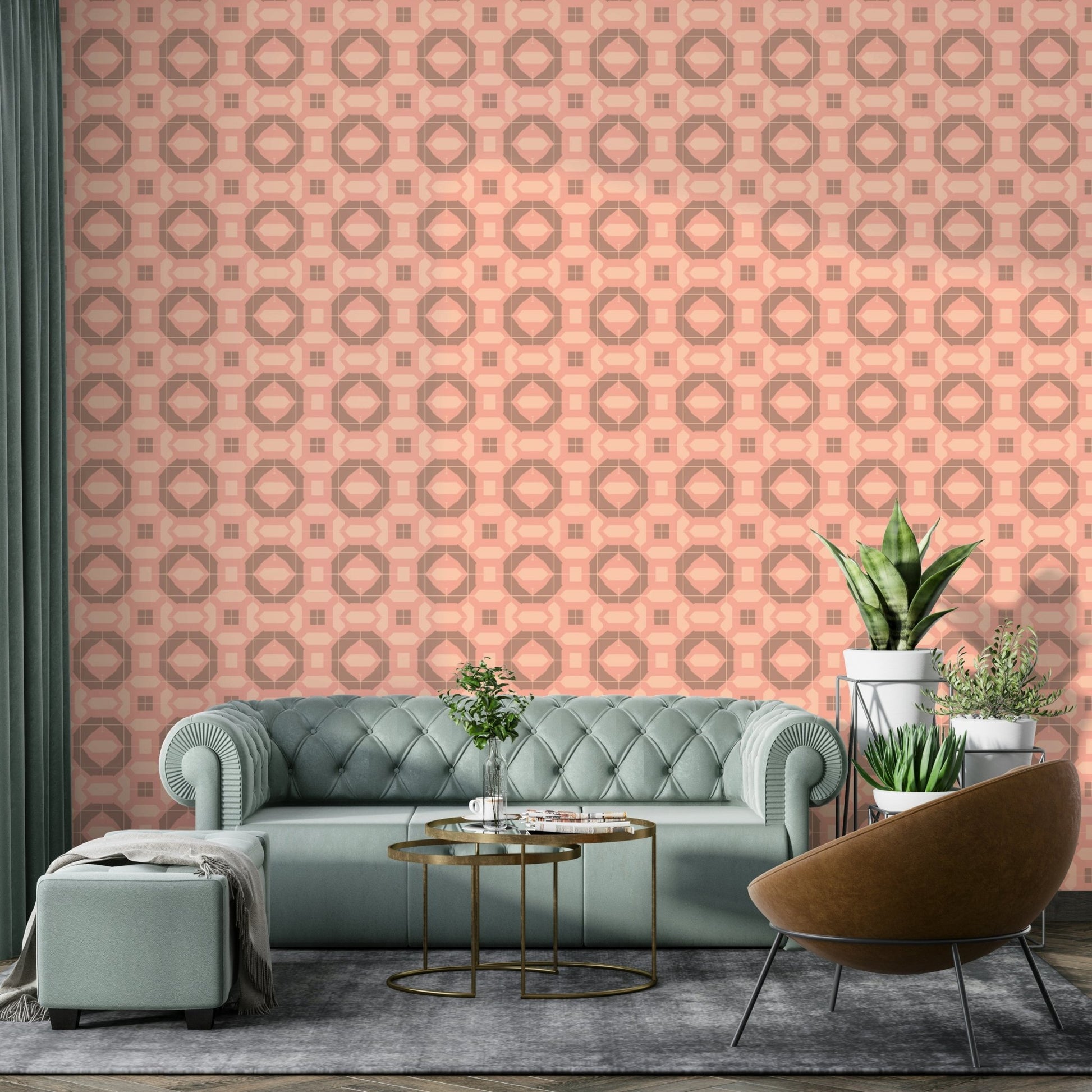 Retro tile wallpaper offering handcrafted visual appeal

