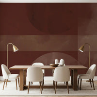 Sienna and Clay Harmony wall mural turns the dining room into a warm earthy zone.GD9600