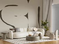 Hallway with Silenced Current wall mural flowing shapes