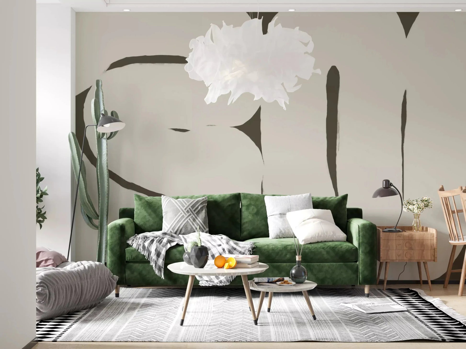 Silenced Current mural showing organic shape pattern layout