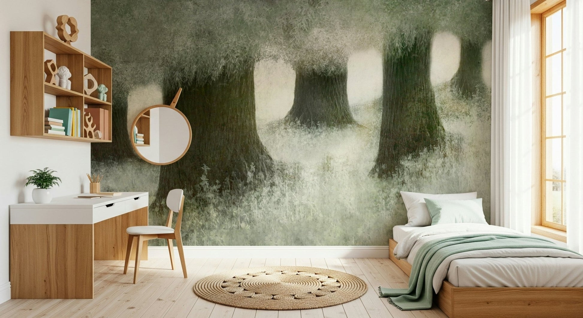 A classic forest theme wallpaper for walls., GD5628