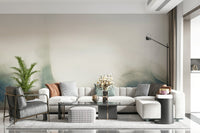 An artistic minimalist form mural for home decor.