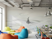 A calming serene view wallpaper mural that defines a space.