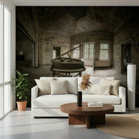 A graceful subtle pattern wall mural in cool, neutral tones.