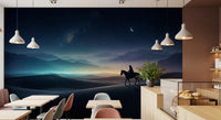 Crescent moonlight feels close in a sleek restaurant dining area this silent sands wall mural.
GD9590