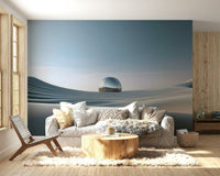 Soft sandy tones in Silent Sands mural for tranquil spaces

