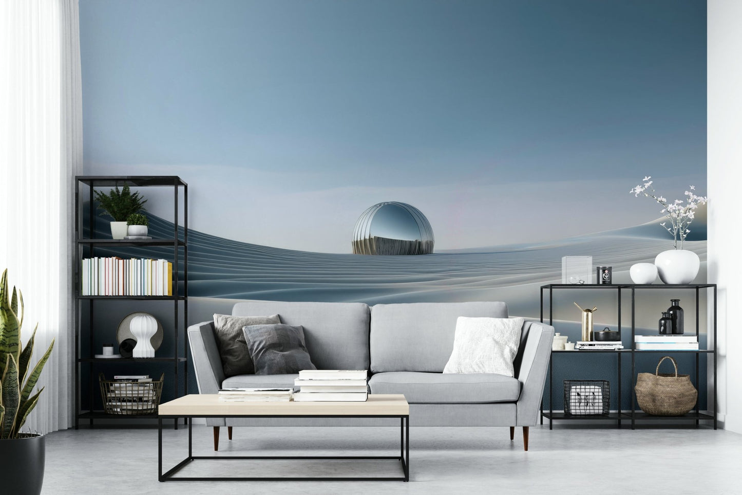 Elegant Silent Sands wall mural for peaceful interiors

