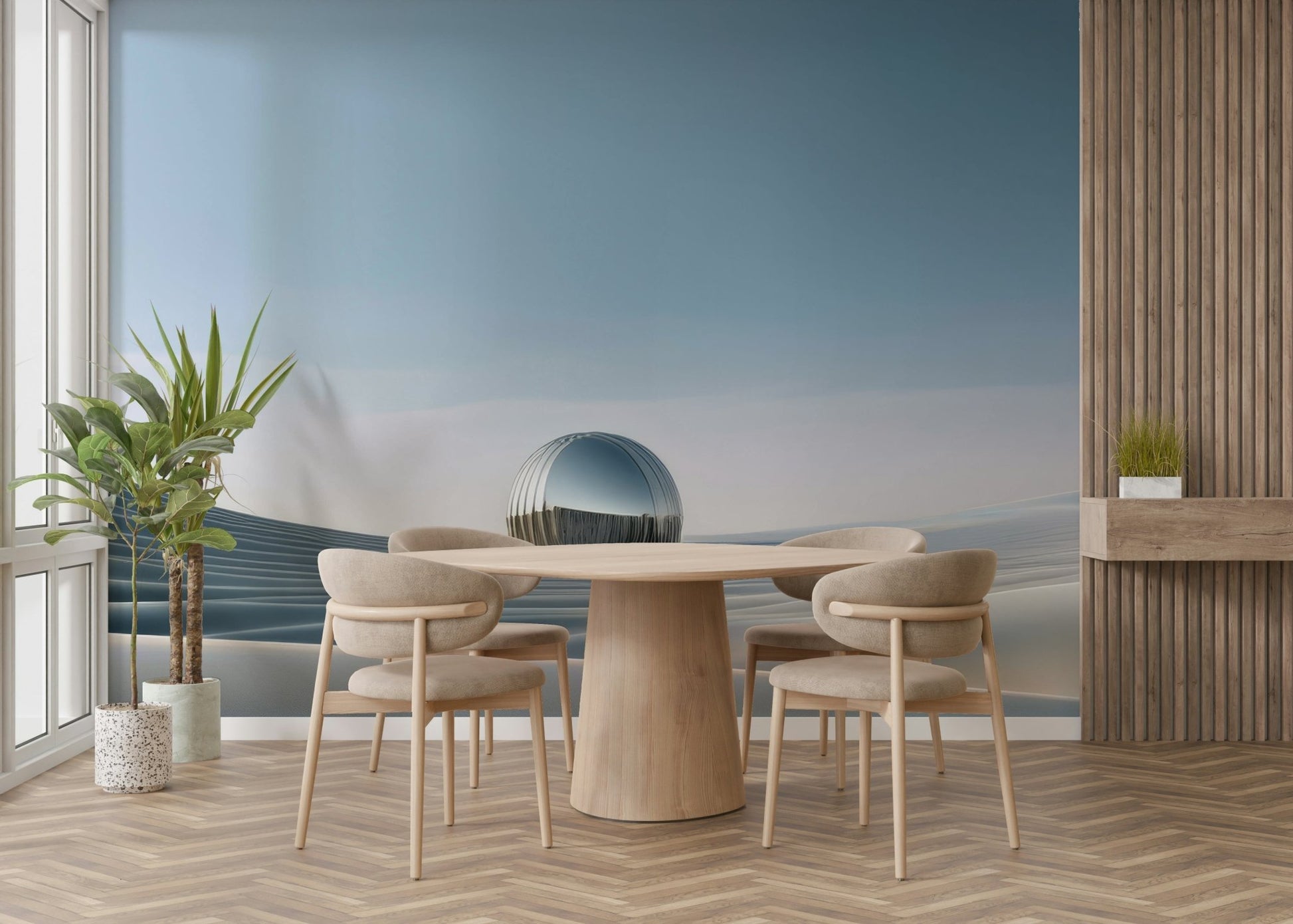 Silent Sands mural for creating a calming atmosphere

