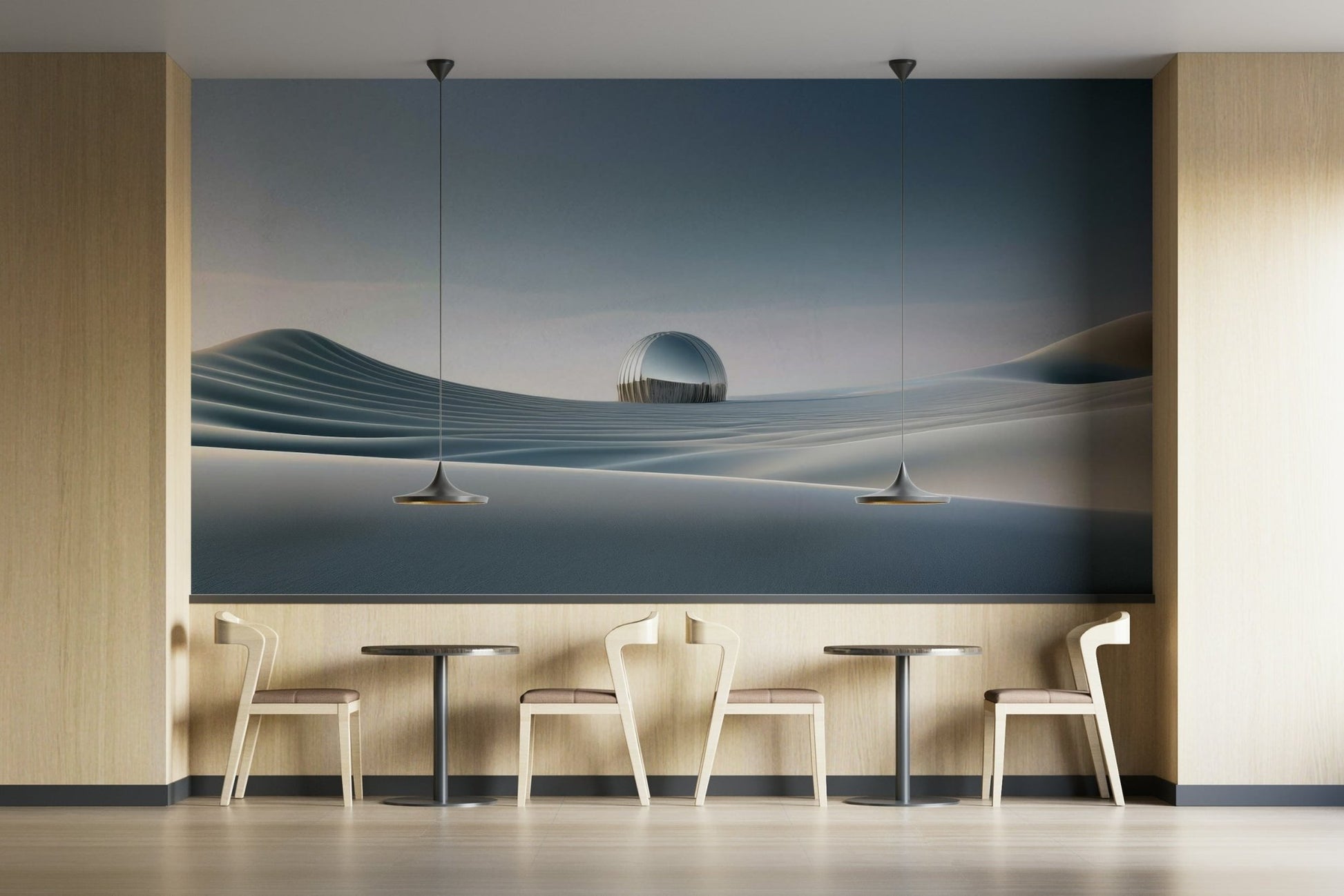 Calming sand dunes design wall mural for modern spaces

