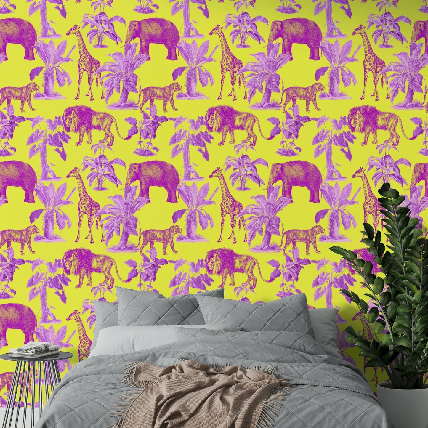 Close-up of Silva Wallpaper featuring forest leaf motifs

