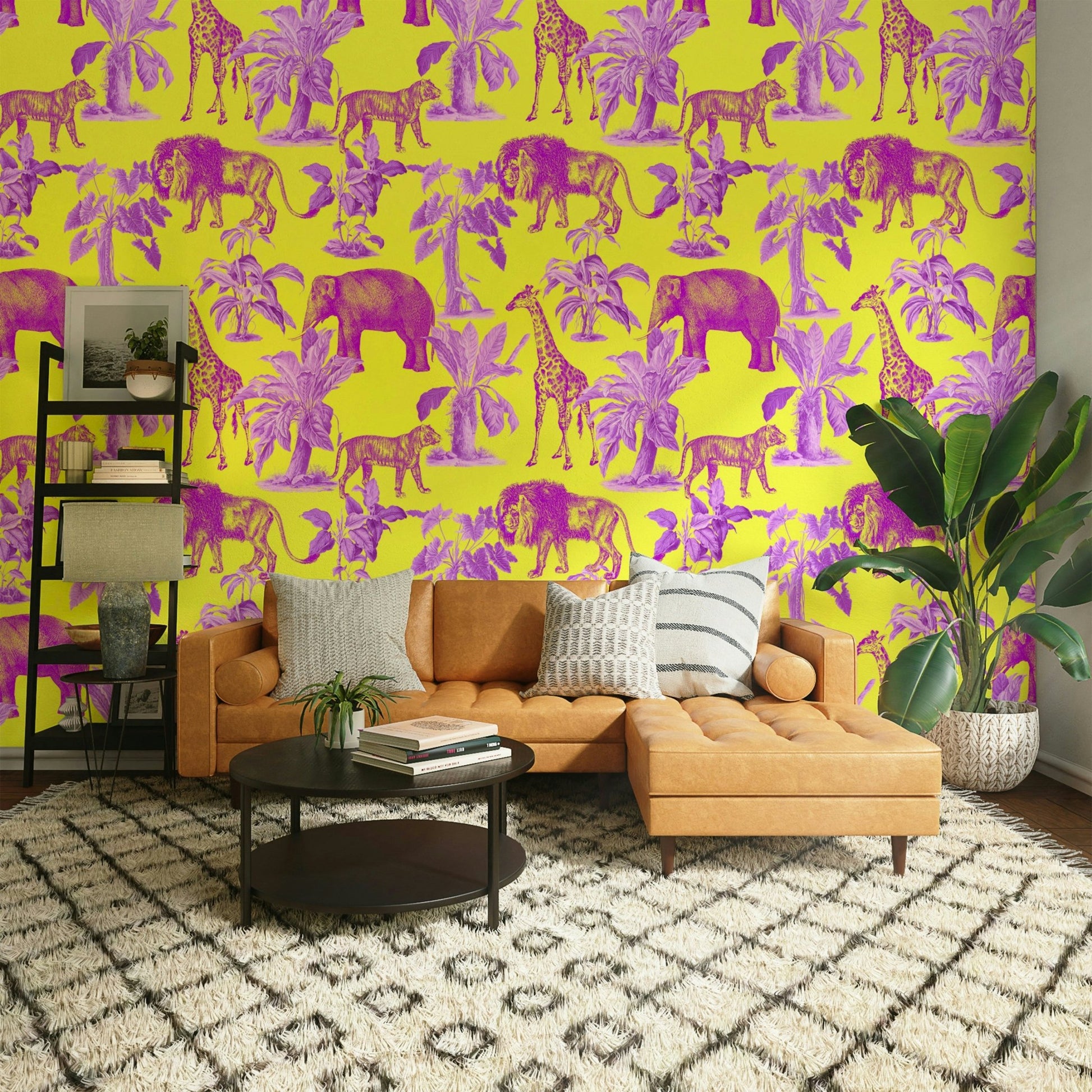 Rustic kitchen featuring Silva Wallpaper backdrop

