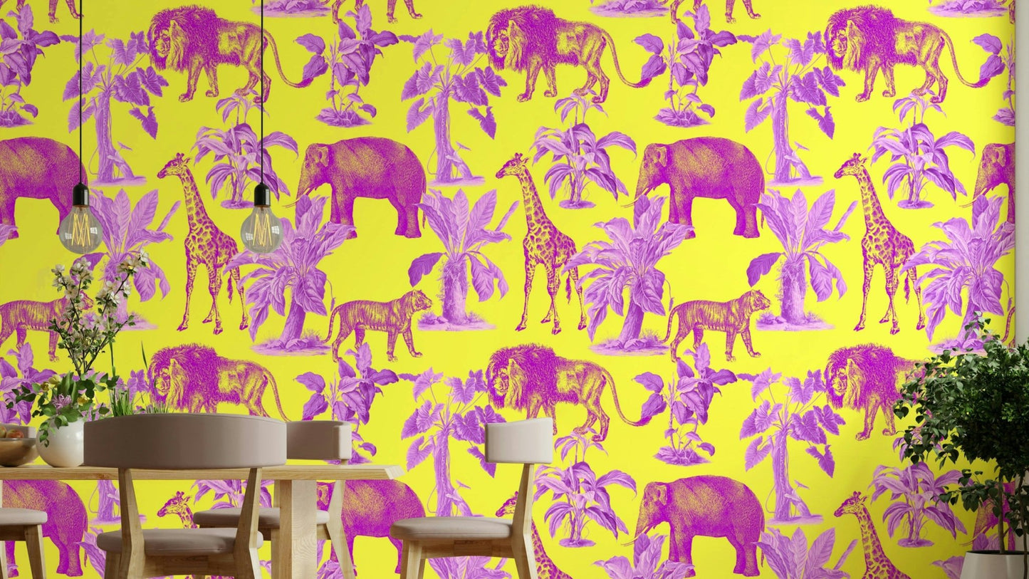 Accent wall covered with Silva Wallpaper’s leafy design

