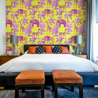 Silva Wallpaper texture showing layered foliage print

