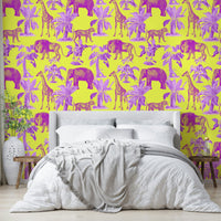 Silva Wallpaper in a cozy, nature-themed bedroom

