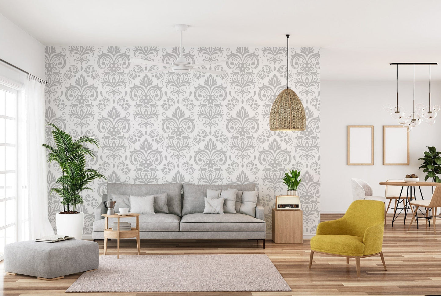 Silver Damask Wallpaper for Elegant Walls damask-18