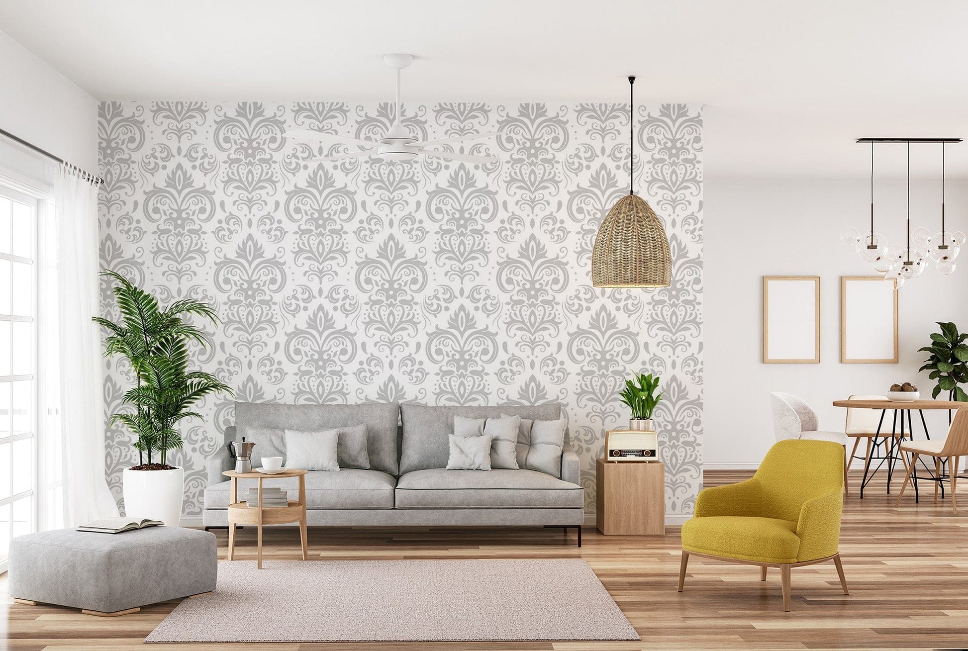 Silver Damask Wallpaper for Elegant Walls damask-18