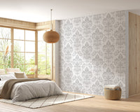 Removable Silver Damask Wallpaper for Interiors damask-18