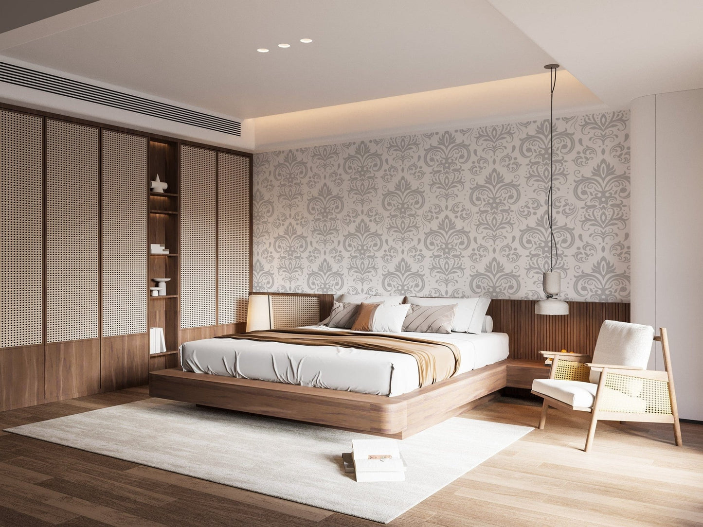 Sophisticated Silver Damask Wallpaper for Walls damask-18
