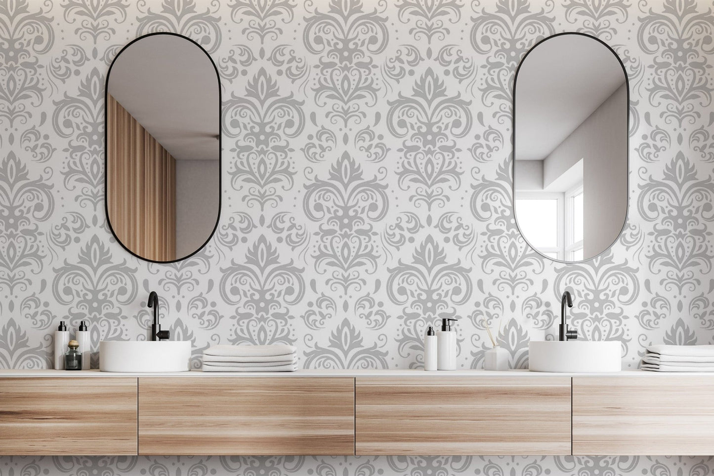 Silver Damask Wallpaper for Luxurious Spaces damask-18