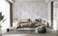 Reusable Silver Damask Wallpaper for Home Decor damask-18