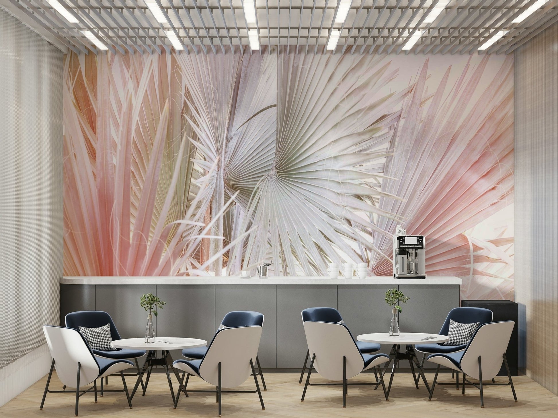 Oversized fan palm leaves wallpaper for walls

