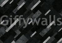 Artistic pattern feature wall using the Silver Grey Charcoal Layered Pattern Wall Mural.