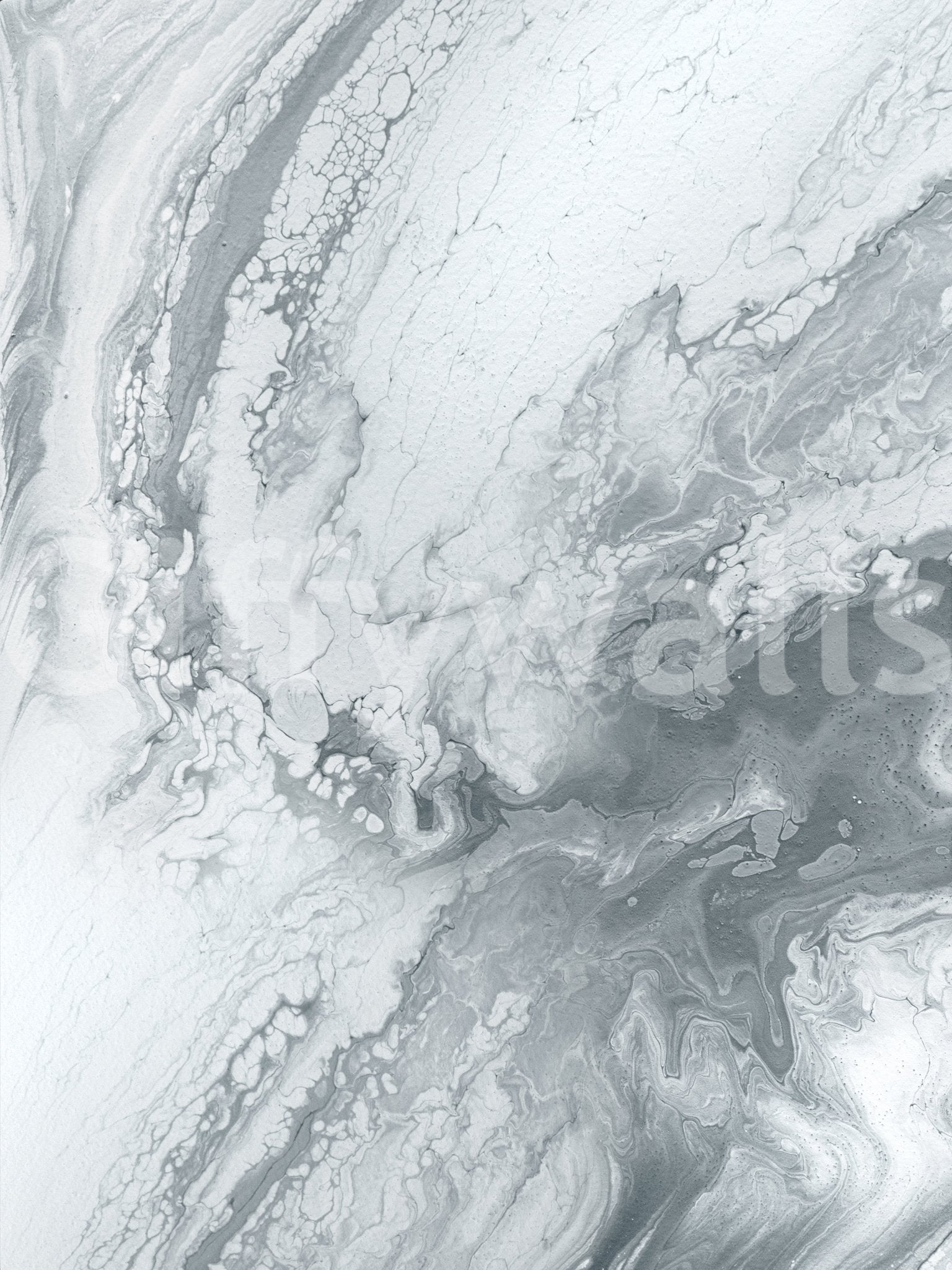 Corner of a hallway brightened by the elegant Silver Swirls wallpaper for walls.