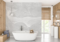 Unique silver whale wallpaper for kids
