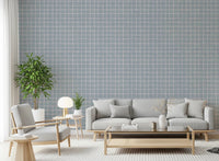 Serene light blue linen texture wallpaper design