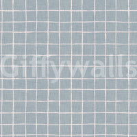 Light denim blue wallpaper with white grid lines