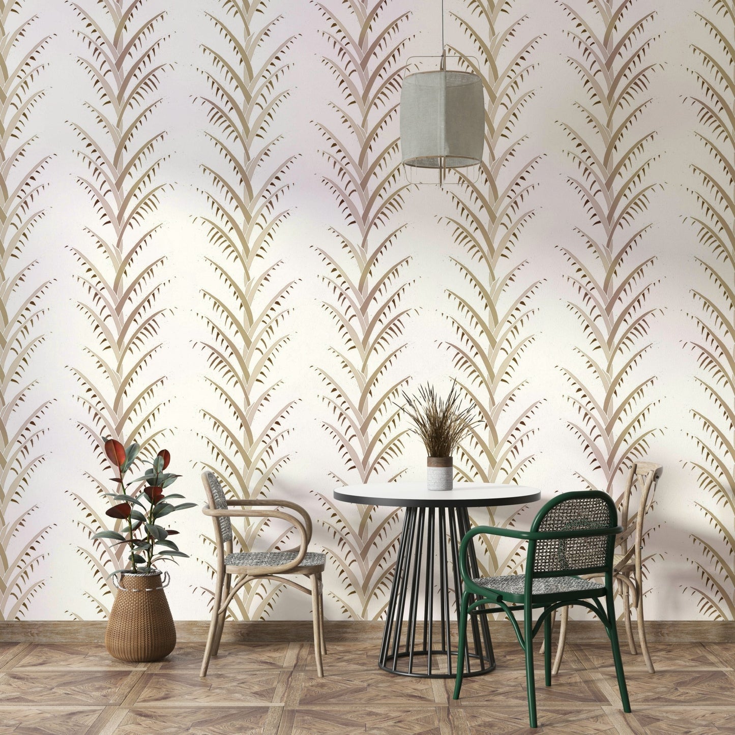 Simple Pearl Palm Leaves  Wallpaper⁠