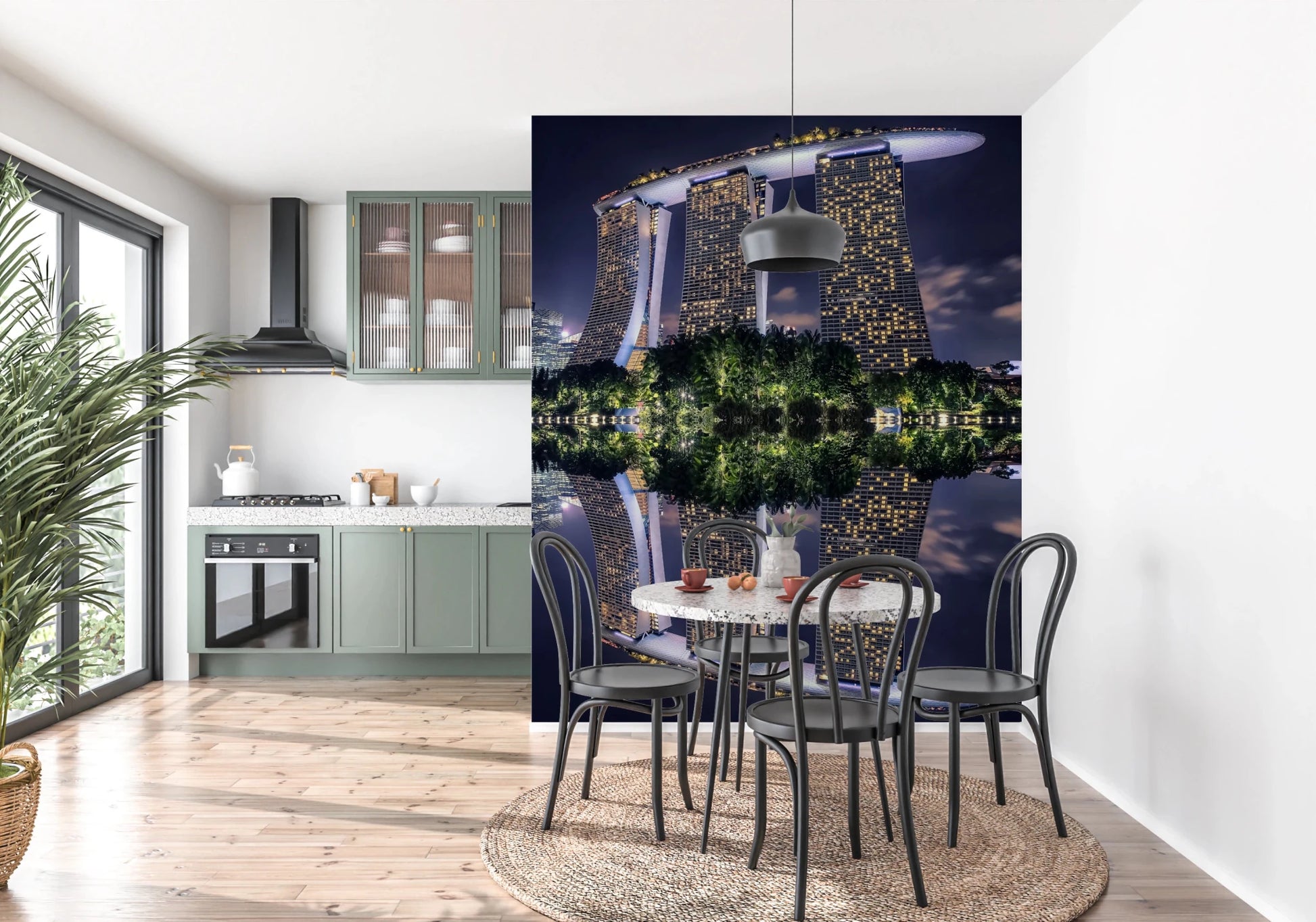 Large scale architecture wallpaper for an office feature wall.