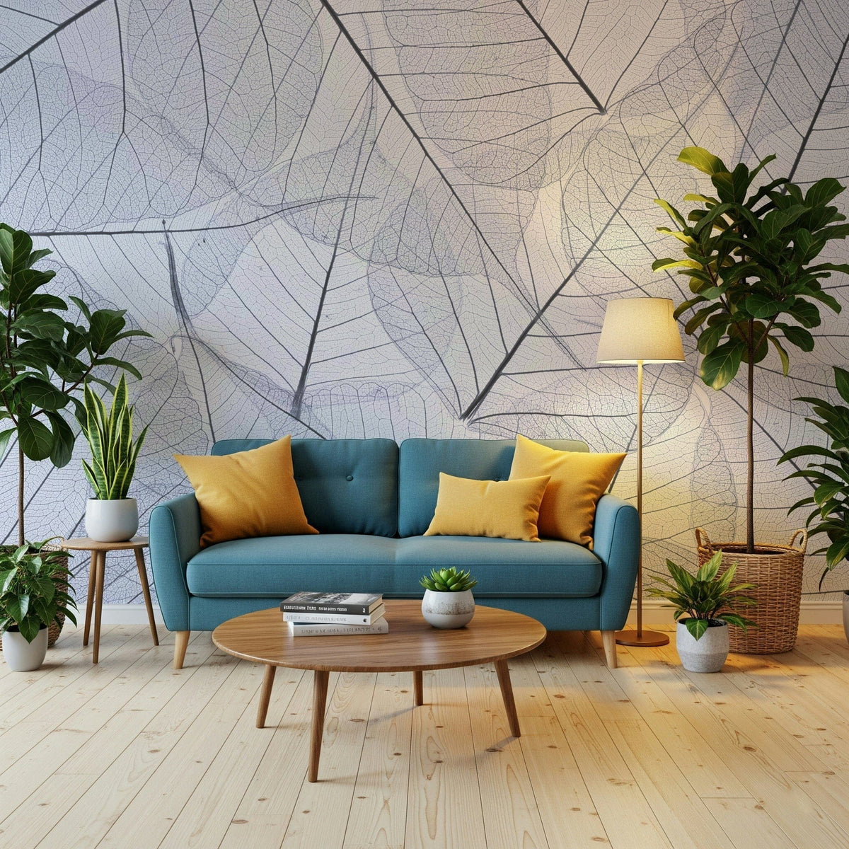 Modern Skeleton Leaves translucent wall mural art., GD7116