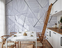 Oversized Skeleton Leaves pattern wallpaper for walls.