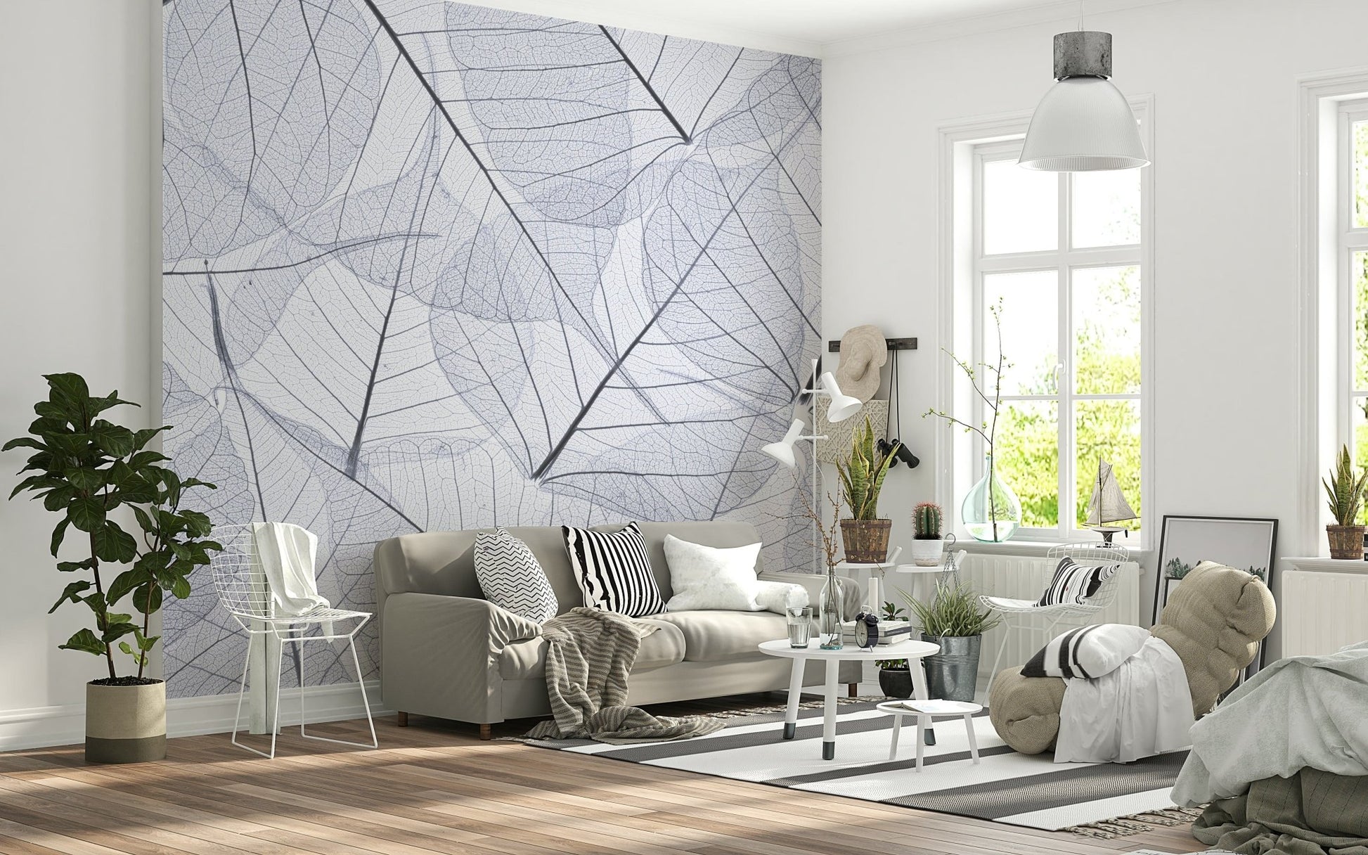Elegant nature inspired Skeleton Leaves wall poster.
