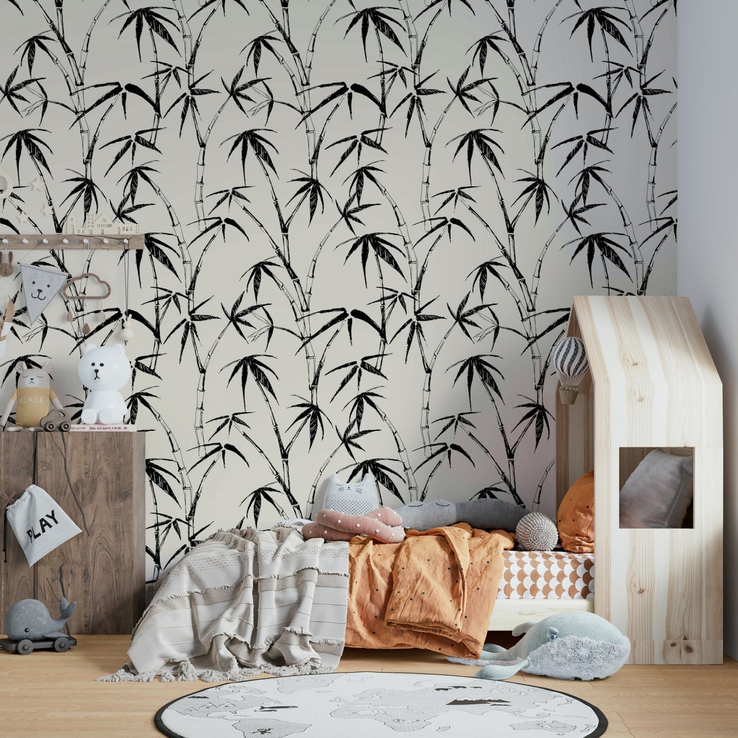 High-quality image of the sketched bamboo wallpaper

