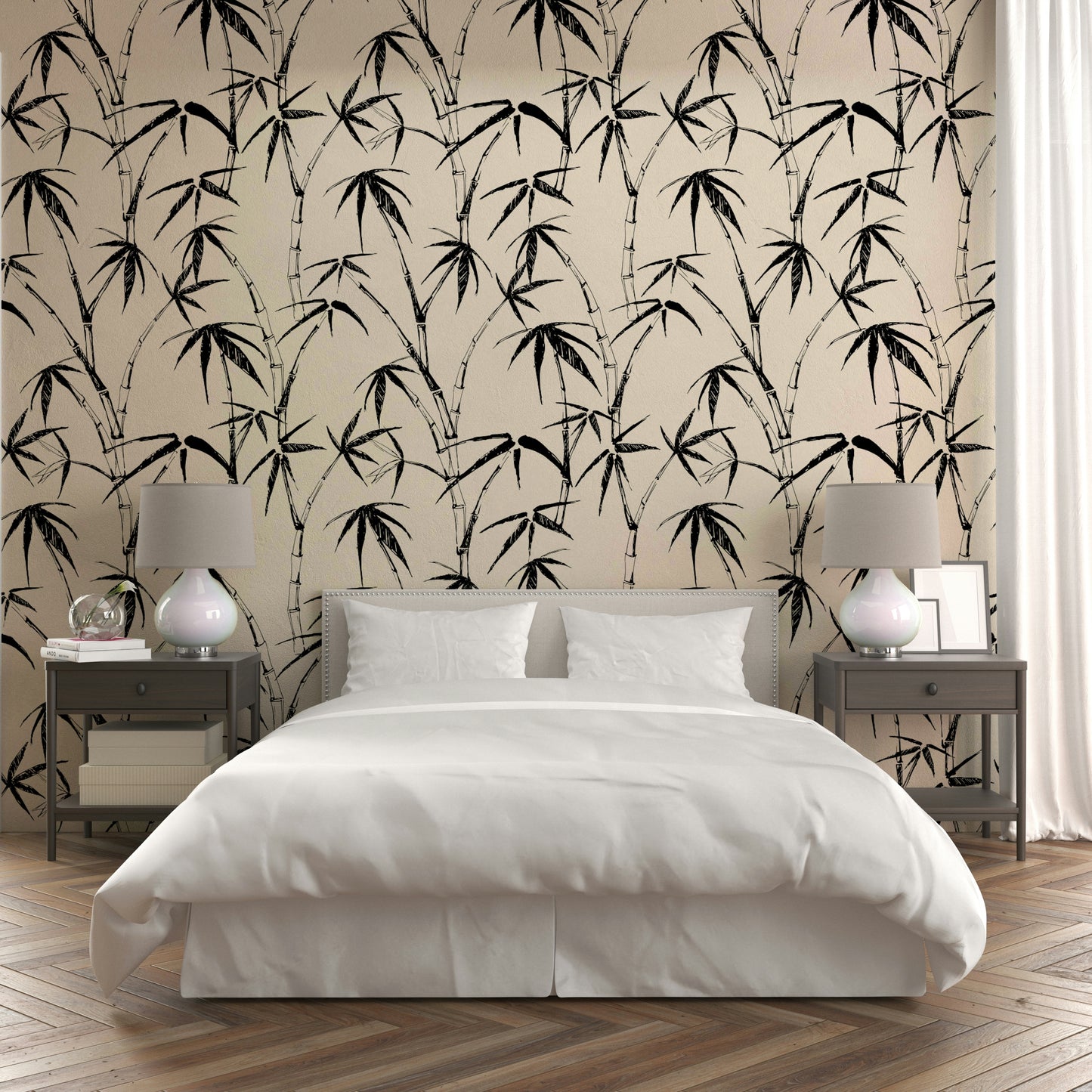 An interior with a peaceful and open accent wall

