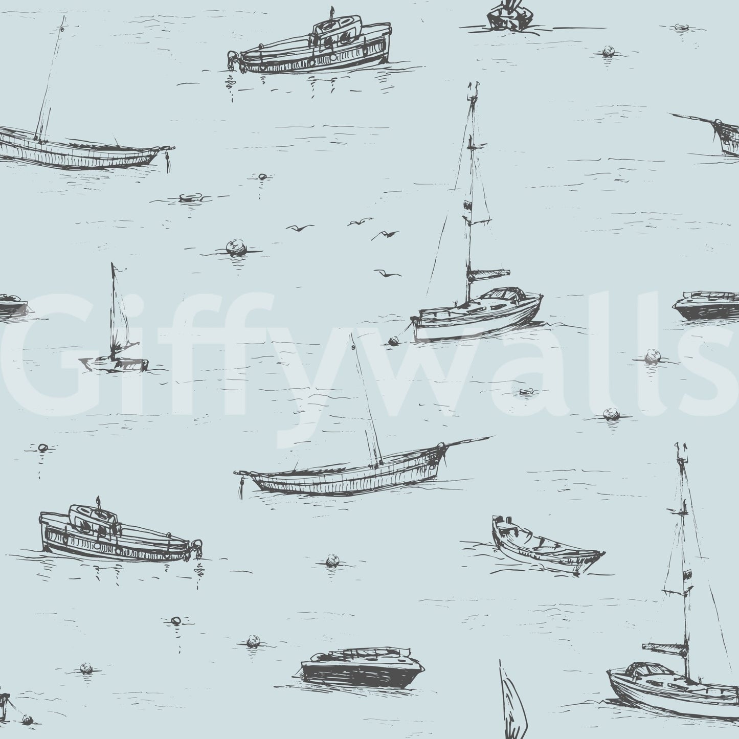 Wallpaper for walls with a marine theme, GD4418