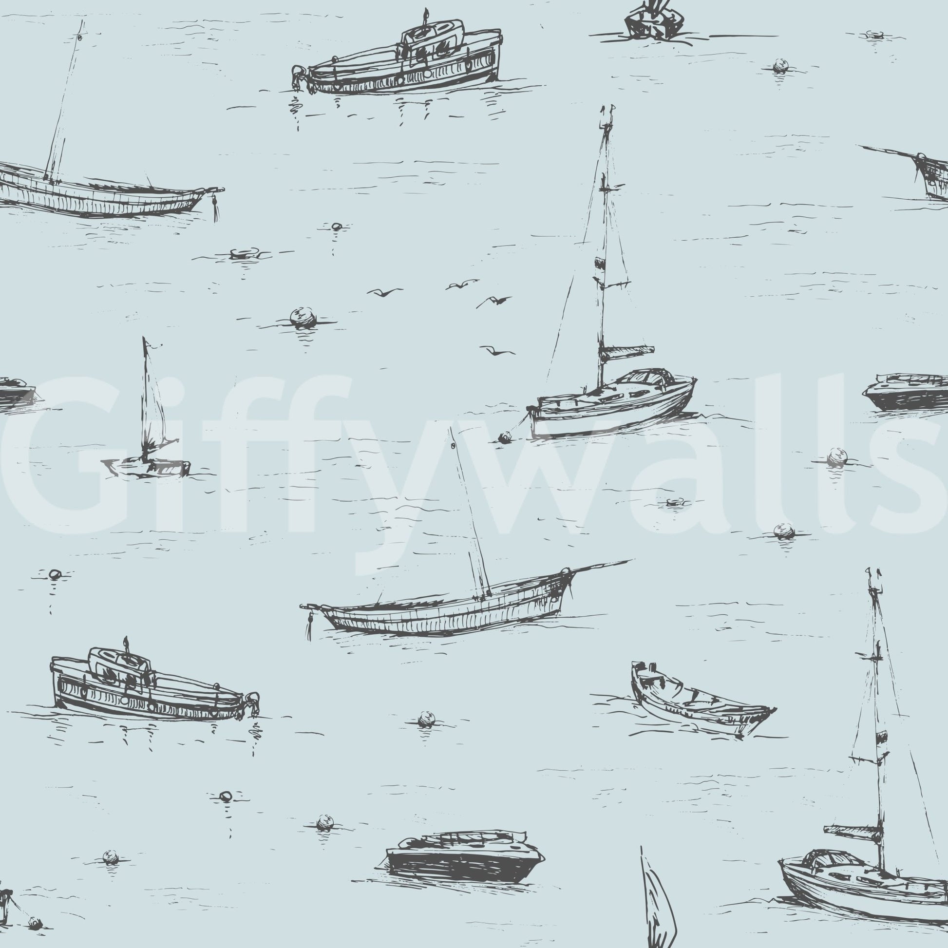 Wallpaper for walls with a marine theme, GD4418