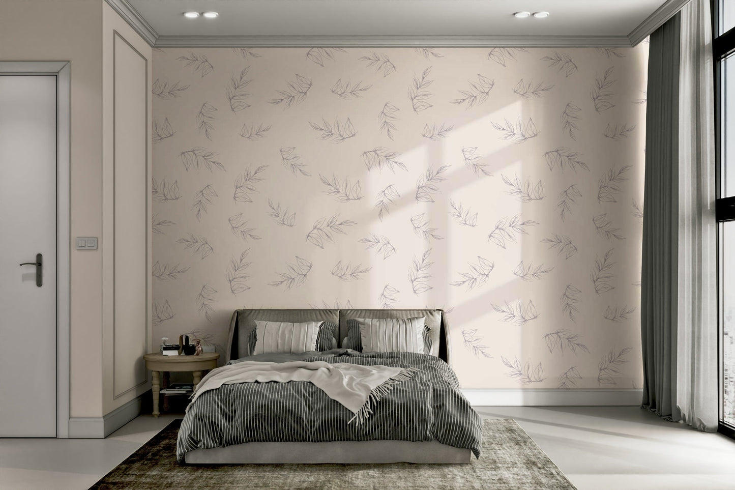 A nursery with a delicate sketched flower design

