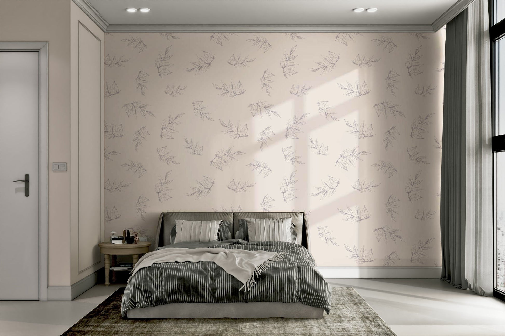 A nursery with a delicate sketched flower design


