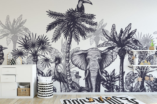 Elegant wildlife mural for nature lovers