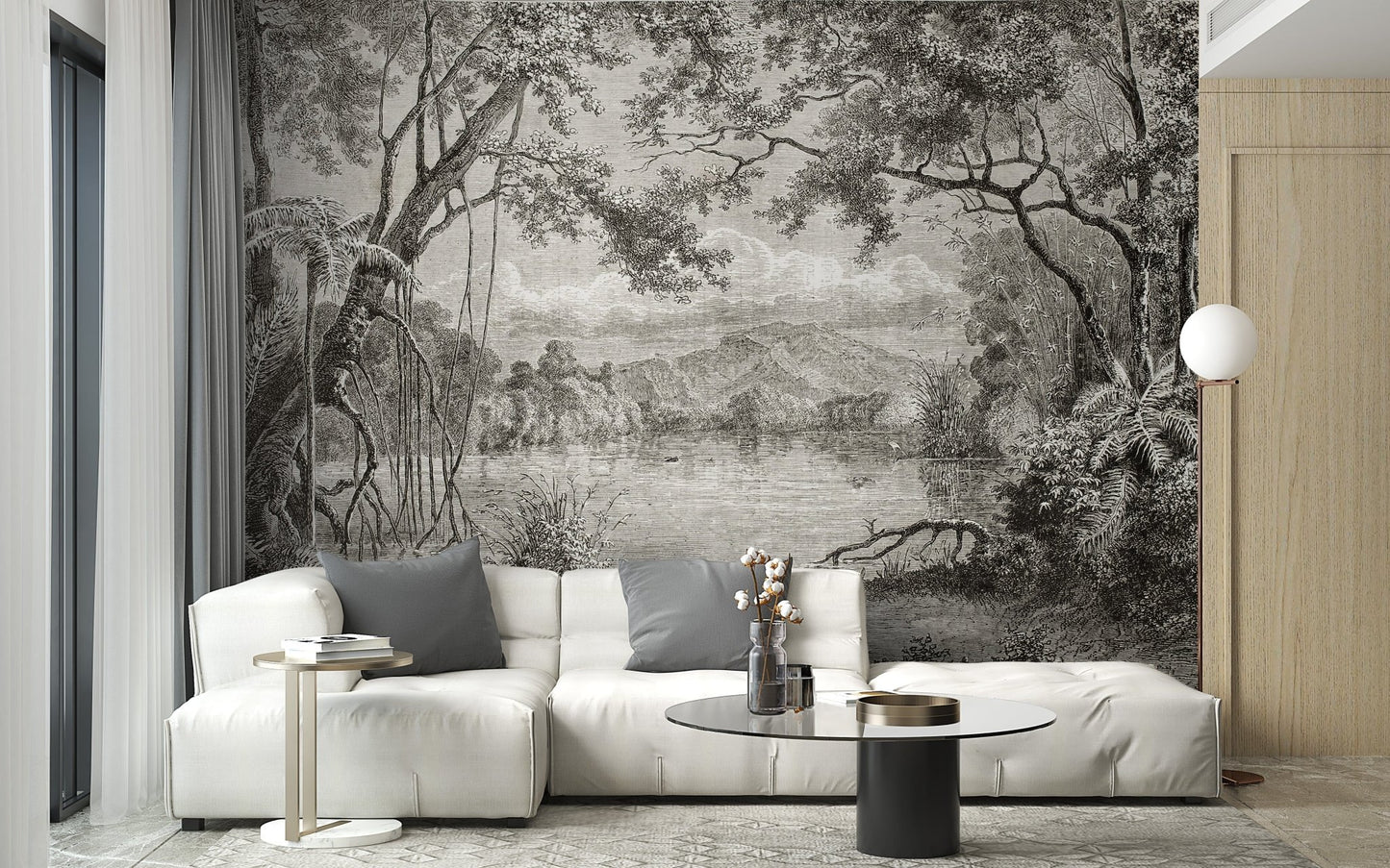 Sketchy Hills Wallpaper Murals - Giffywalls A555