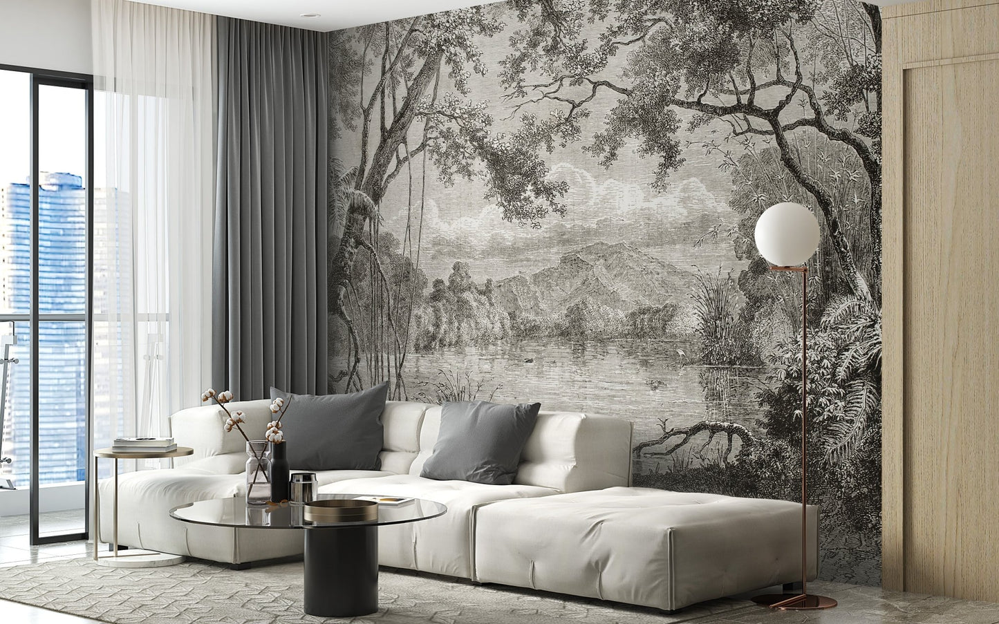 Sketchy Hills Wallpaper Murals - Giffywalls A555