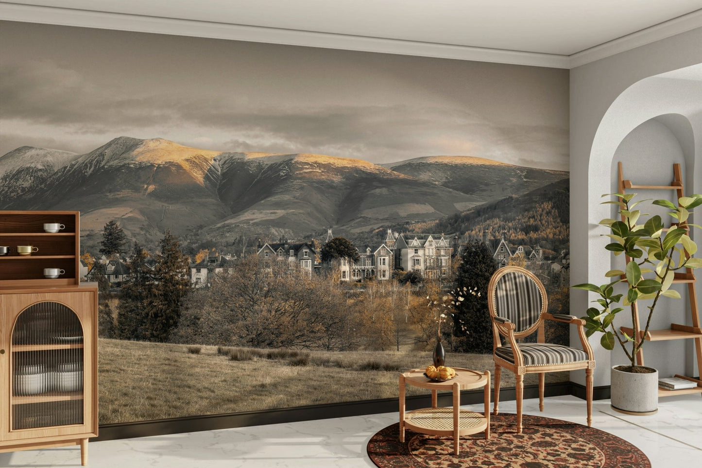 Nature mural with Skiddaw mountain range