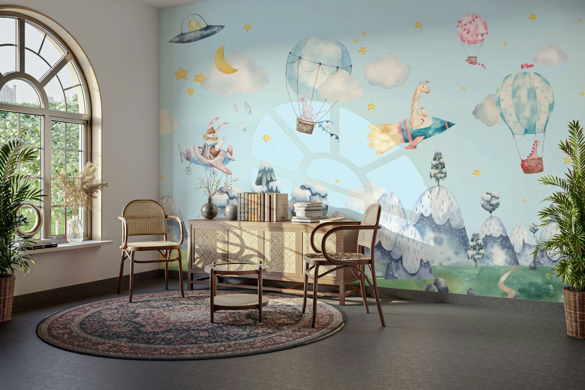 The art style is colorful, cheerful, and made for children.
