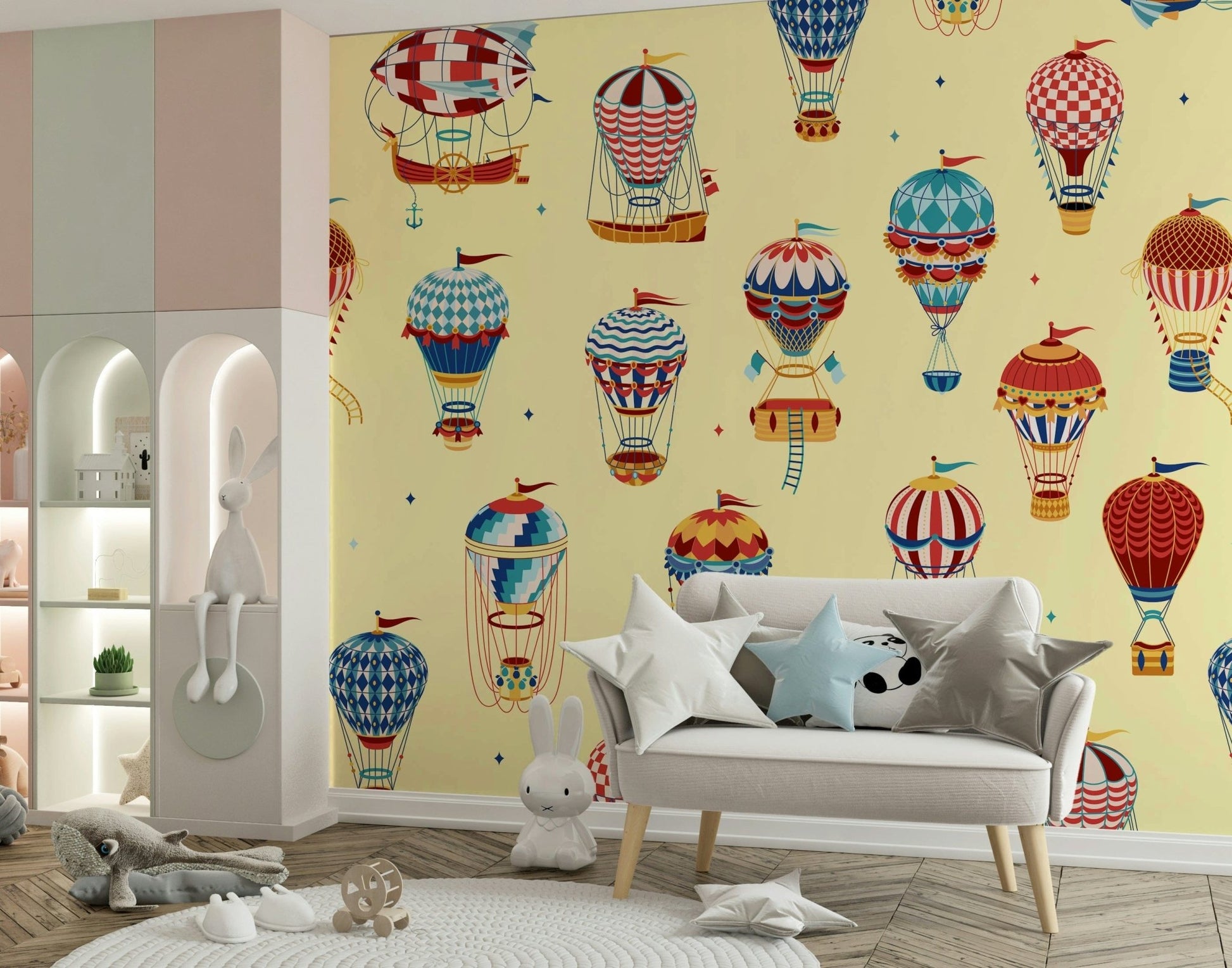 A contemplative gentle design wallpaper mural for a feature wall.